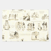 Stolz und Vorurteile Beige Sepia Toile Quotes Geschenkpapier Set (Vorderseite 2)