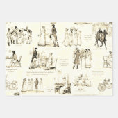 Stolz und Vorurteile Beige Sepia Toile Quotes Geschenkpapier Set (Vorderseite)