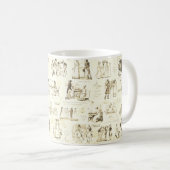 Stolz und Vorurteile Beige Sepia Toile Quotes Kaffeetasse (VorderseiteRechts)