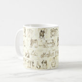 Stolz und Vorurteile Beige Sepia Toile Quotes Kaffeetasse (Vorderseite Links)