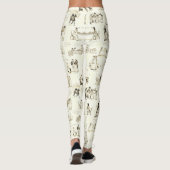 Stolz und Vorurteile Beige Sepia Toile Quotes Leggings (Rückseite)