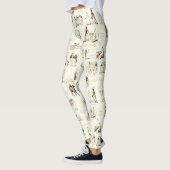Stolz und Vorurteile Beige Sepia Toile Quotes Leggings (Links)