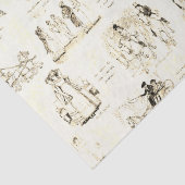 Stolz und Vorurteile Beige Sepia Toile Quotes Seidenpapier (Detail)