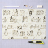 Stolz und Vorurteile Beige Sepia Toile Quotes Seidenpapier (Handwerk)