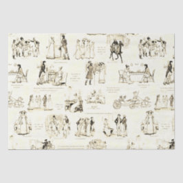 Stolz und Vorurteile Beige Sepia Toile Quotes Seidenpapier