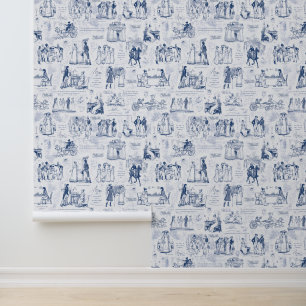 Stolz und Vorurteile Blaues Weiß Toile Tapete