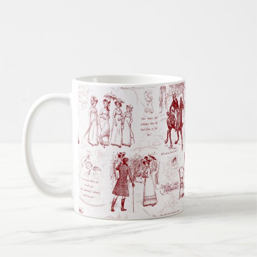 Stolz und Vorurteile für Rote Toile Kaffeetasse (Links)