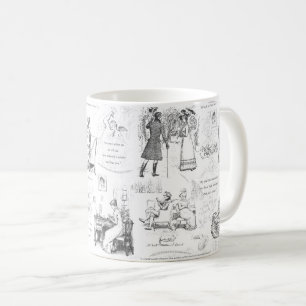 Stolz und Vorurteile für Schwarz-weiße Toilettenar Kaffeetasse