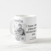 Stolz und Vorurteile Jane Austen Funny Zitat Name Kaffeetasse (Vorderseite Links)