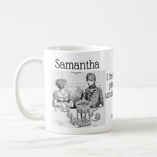 Stolz und Vorurteile Jane Austen Funny Zitat Name Kaffeetasse (Links)