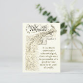 Stolz und Vorurteile Kapitel 1 Pfauenhütte Postkarte (Stehend Vorderseite)