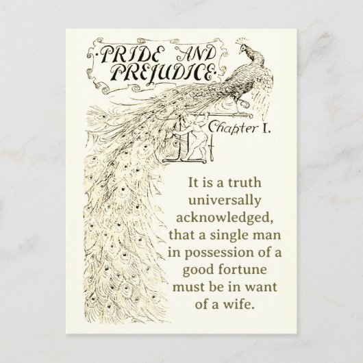 Stolz und Vorurteile Kapitel 1 Pfauenhütte Postkarte (Vorderseite)