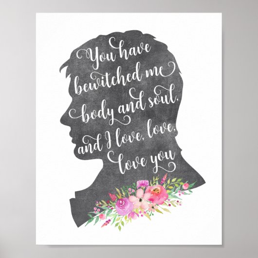 Stolz und Vorurteile Mr. Darcy Book Quote Print Poster (Vorne)