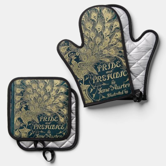 Stolz und Vorurteile Ofenhandschuh & Topflappen-Set (Vorderseite/Rückseite)