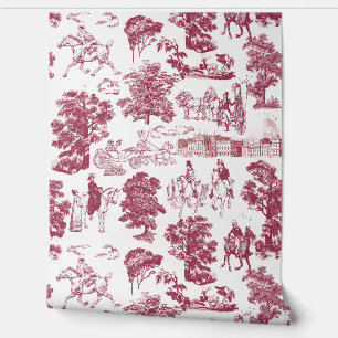 Stolz und Vorurteile Pferde Burgundy Weiße Toile Tapete