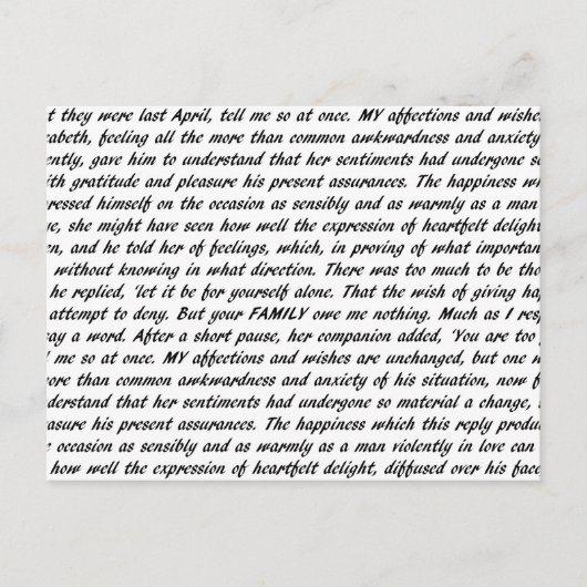 Stolz und Vorurteile Postkarte (Vorderseite)