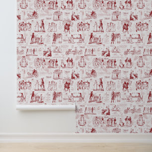 Stolz und Vorurteile Red White Toile Tapete
