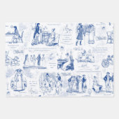 Stolz und Vorurteile schwarz-blaue Toile Zitate Geschenkpapier Set (Vorderseite 2)