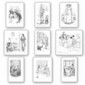 Stolz und Vorurteile Set Jane Austen Aufkleber (Vorderseite)