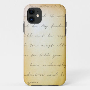 Stolz- und Vorurteilhandschrift archivalisch iPhone 11 Hülle