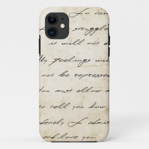 Stolz- und Vorurteilhandschrift archivalisch iPhone 11 Hülle