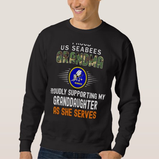 Stolz unterstützen meine Großtochter Proud Seabees Sweatshirt (Vorderseite)