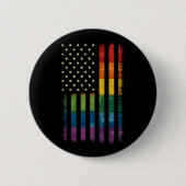 Stolz USA Amerika Regenbogenflagge LGBTQ gestört Button (Vorderseite)
