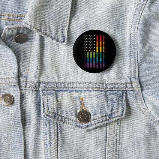 Stolz USA Amerika Regenbogenflagge LGBTQ gestört Button (Beispiel)
