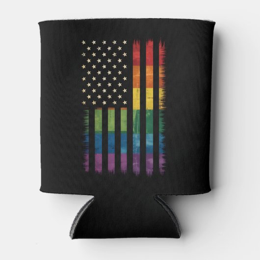 Stolz USA Amerika Regenbogenflagge LGBTQ gestört Dosenkühler (Vorderseite)