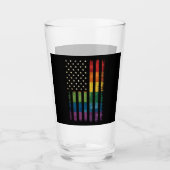 Stolz USA Amerika Regenbogenflagge LGBTQ gestört Glas (Vorderseite)