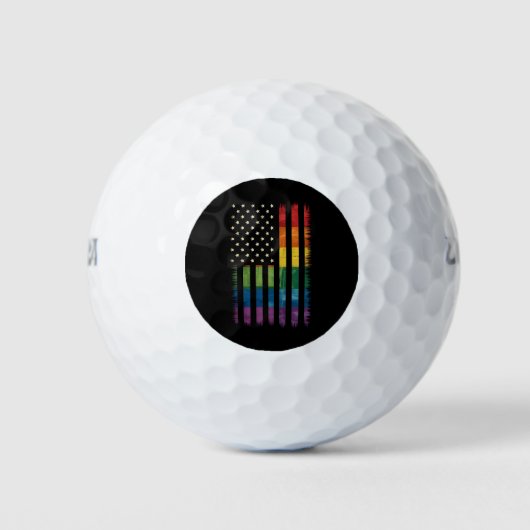Stolz USA Amerika Regenbogenflagge LGBTQ gestört Golfball (Vorderseite)