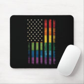 Stolz USA Amerika Regenbogenflagge LGBTQ gestört Mousepad (Mit Mouse)