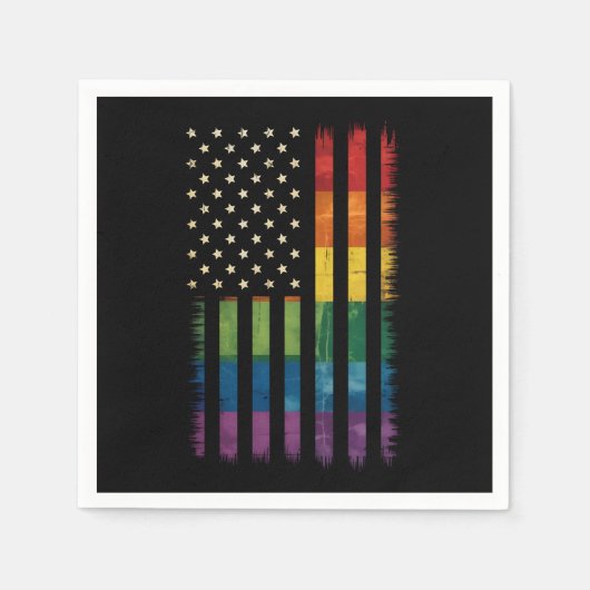 Stolz USA Amerika Regenbogenflagge LGBTQ gestört Serviette (Vorderseite)