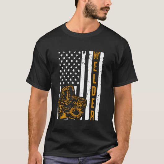 Stolz Usa Flag Vater Vaterschweiß T-Shirt (Vorderseite)