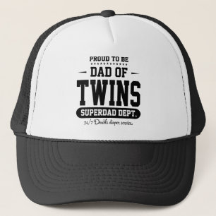 Stolz, Vater der Zwillinge Superdad Dept. Black zu Truckerkappe
