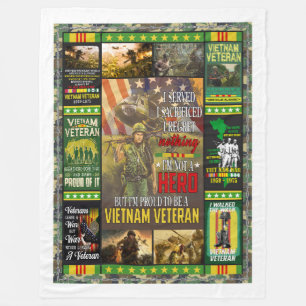 Stolz Vietnam Veteran Vintag Retro Art Pict Fleecedecke