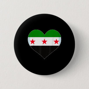 Stolz Vintage syrische Flagge freies Syrien Herz L Button