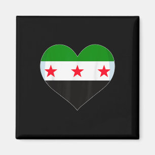 Stolz Vintage syrische Flagge freies Syrien Herz L Magnet