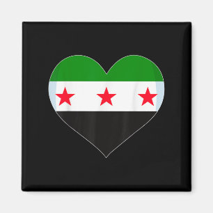 Stolz Vintage syrische Flagge freies Syrien Herz L Magnet