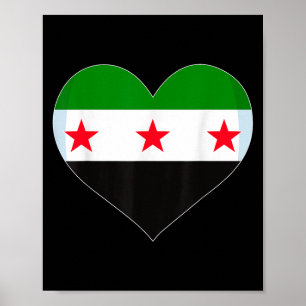 Stolz Vintage syrische Flagge freies Syrien Herz L Poster