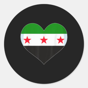 Stolz Vintage syrische Flagge freies Syrien Herz L Runder Aufkleber