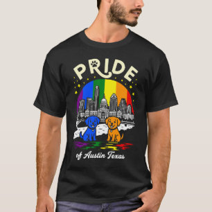 Stolz von Austin City Texas Hunde Regenbogenflagge T-Shirt
