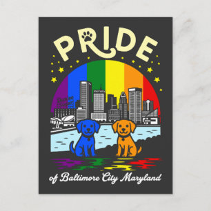 Stolz von Baltimore City Maryland Hunde Regenbogen Postkarte