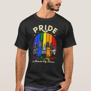 Stolz von Nashville City Tennessee Katzen Regenbog T-Shirt