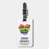 Stolz, wer ich bin gepäckanhänger (Vorderseite vertikal)