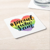 Stolz, wer ich bin rechteckiger pappuntersetzer (angewinkelt)