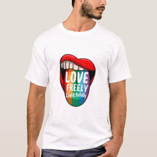 Stolz Zitat T-Shirt – Liebe Frei Lebe Kühn