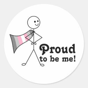 Stolz zu mir Demigirl Pride Super Held Runder Aufkleber