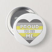 Stolz zu mir LGBTQ+ Demigender Pride Flag Herz Button (Vorne & Hinten)