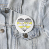 Stolz zu mir LGBTQ+ Demigender Pride Flag Herz Button (Beispiel)